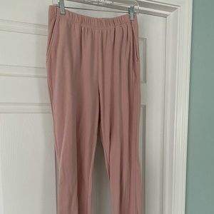 Khaki soft knit elastic waist pants. Like new.